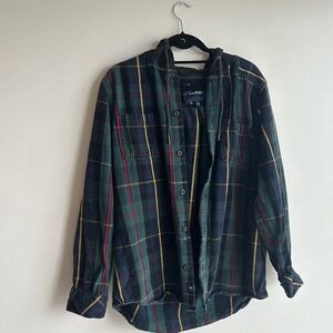 Old Navy Men's Plaid Button Down Shirt - Green, Yellow, Red